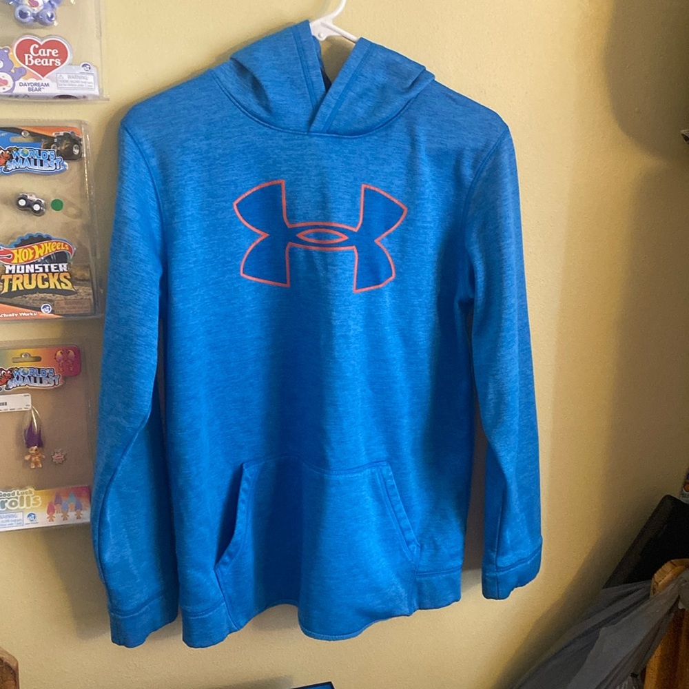 Blue hooded sweatshirt